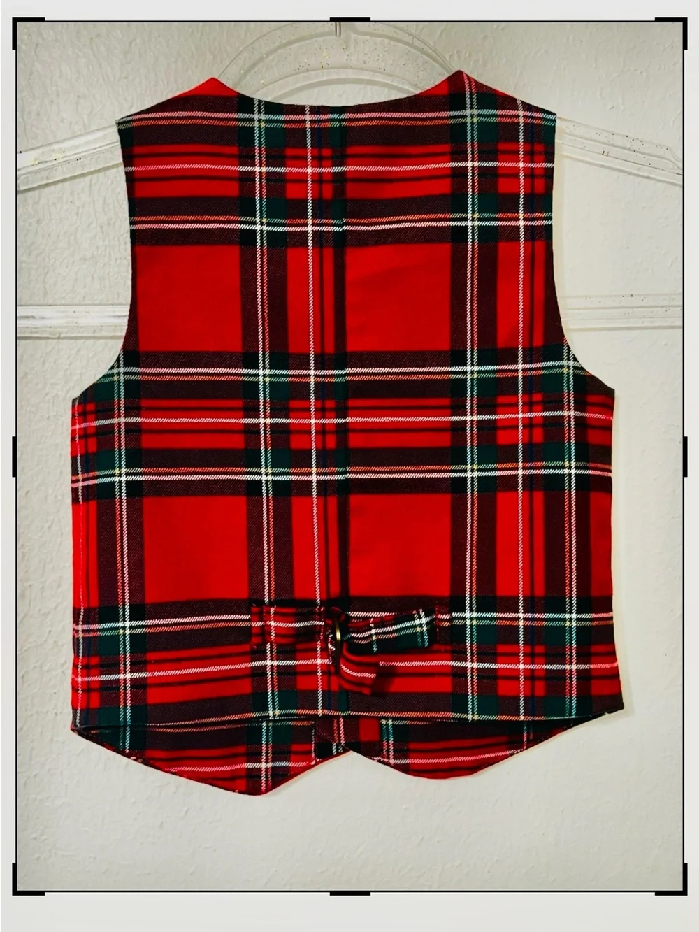 Gymboree Red Plaid Kids Vest with Green and Black Accents Christmas Holiday